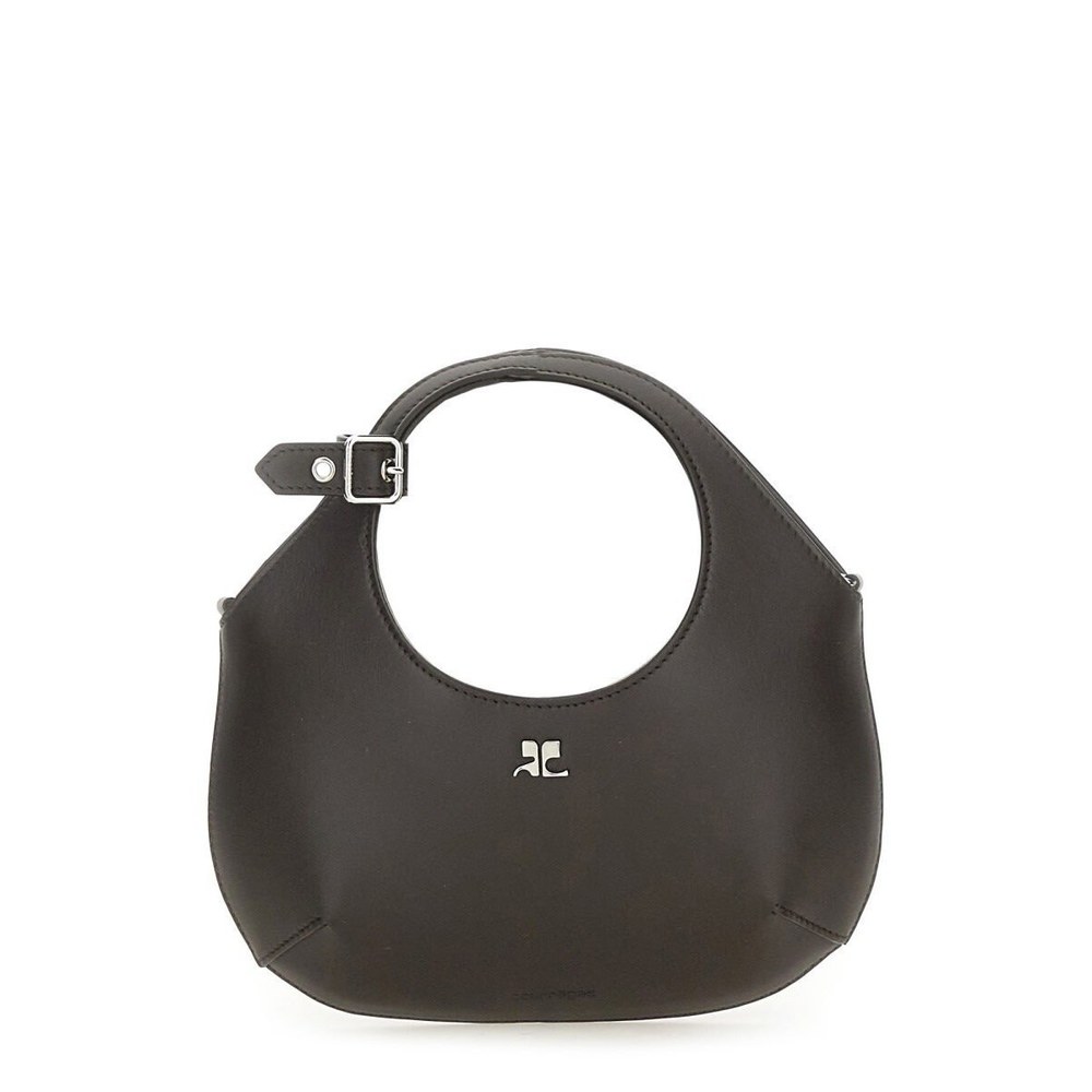 Courreges Mini Holy Leather Tote Bag Brown